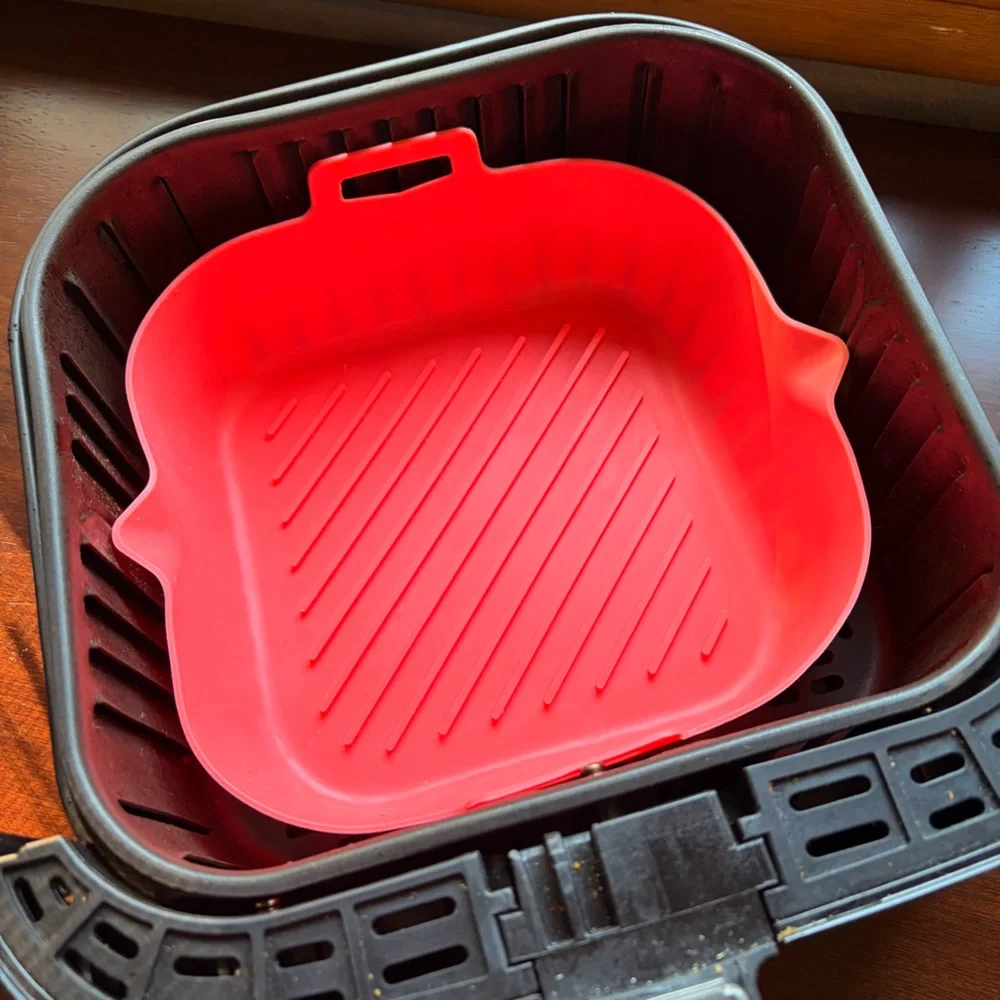 Air Fryer 2x Silicone Reusable 7” Square Liners Dishwasher Safe